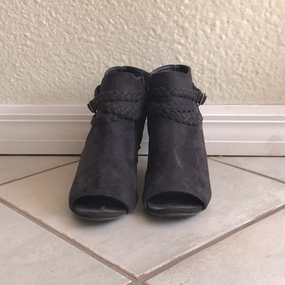 Faux Suede Ankle Bootie Heels